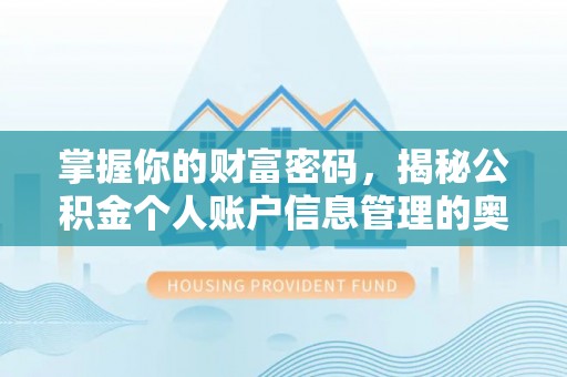 明水掌握你的财富密码，揭秘公积金个人账户信息管理的奥秘