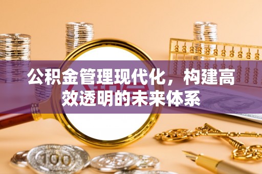 明水公积金管理现代化，构建高效透明的未来体系