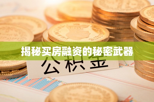 明水揭秘买房融资的秘密武器