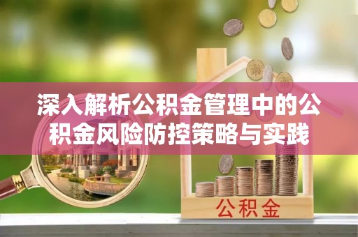 明水深入解析公积金管理中的公积金风险防控策略与实践