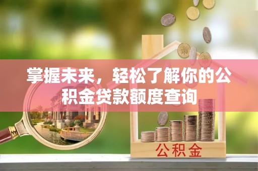 明水掌握未来，轻松了解你的公积金贷款额度查询